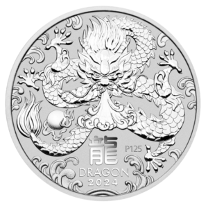Perth Mint 2024 Year of the Dragon 1/2oz Silver Coin in Capsule